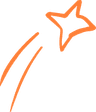 Orange shooting star