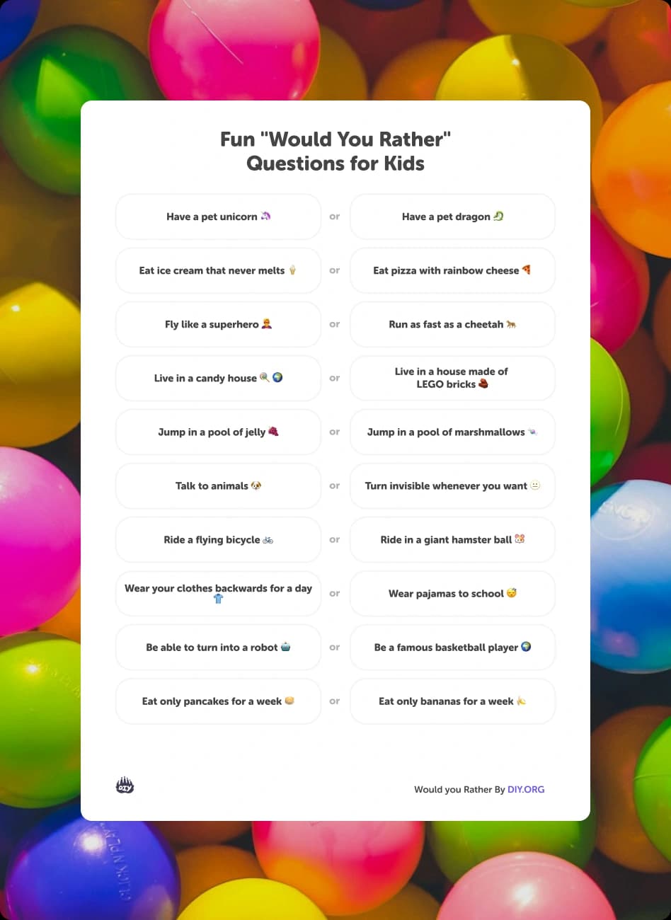 Fun Would You Rather Questions for Kids