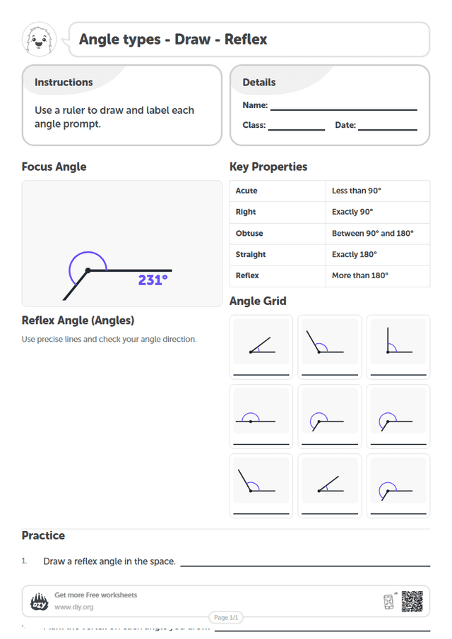 Angle types - Draw - Reflex page 1