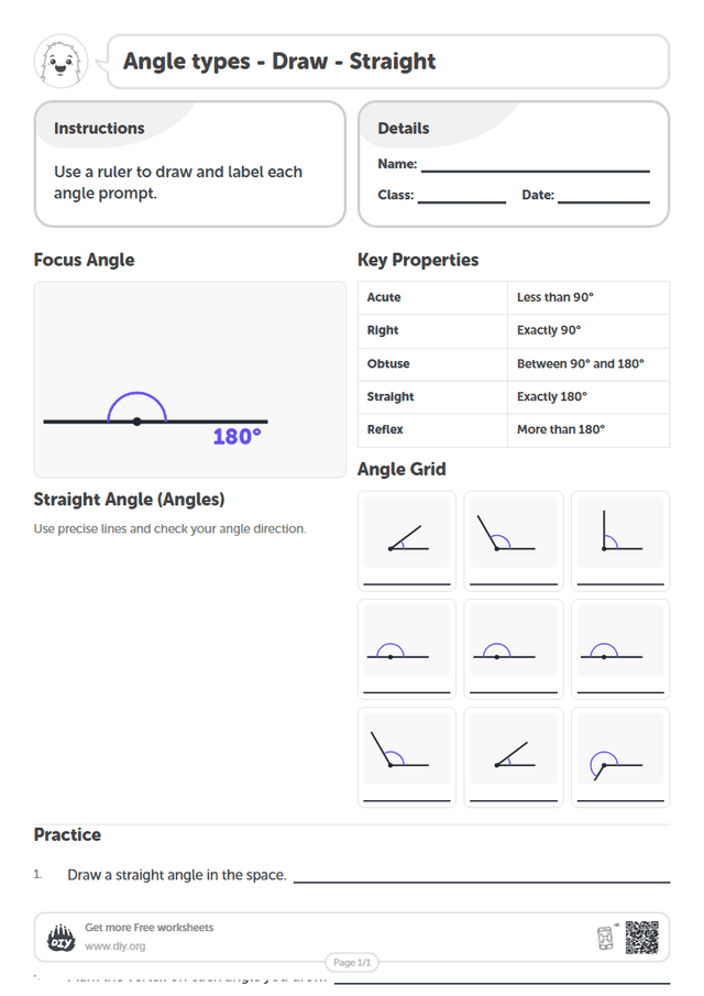 Angle types - Draw - Straight page 1
