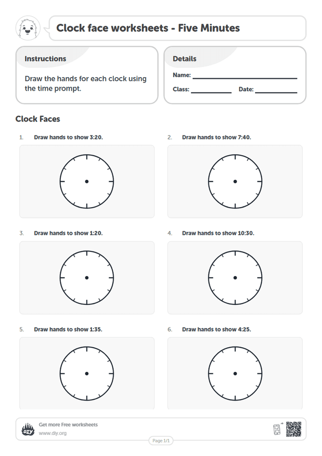 Clock face page 1