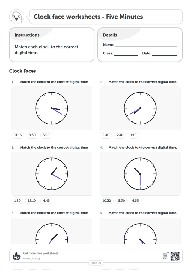 Clock face page 1