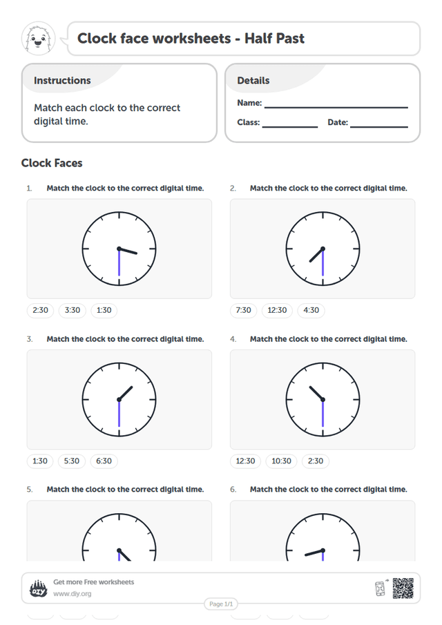 Clock face page 1