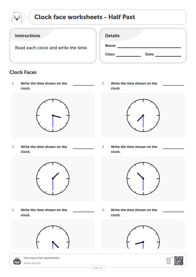 Clock face page 1