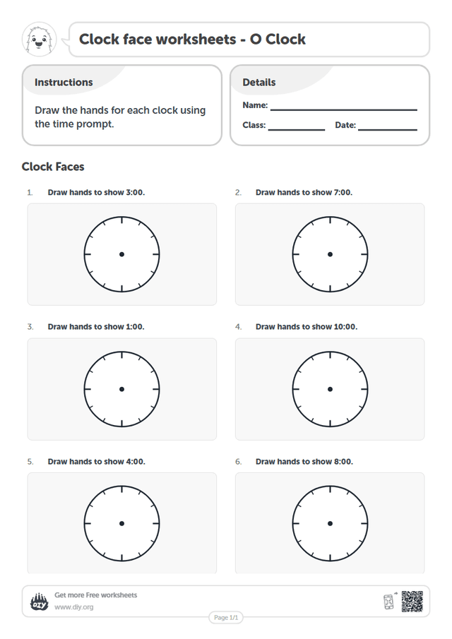 Clock face page 1