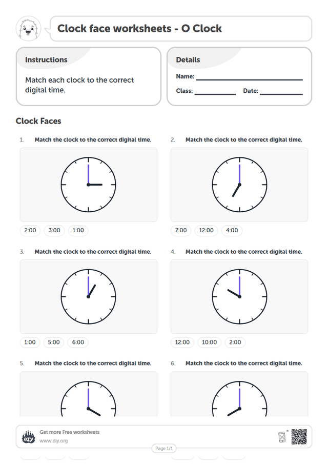Clock face page 1