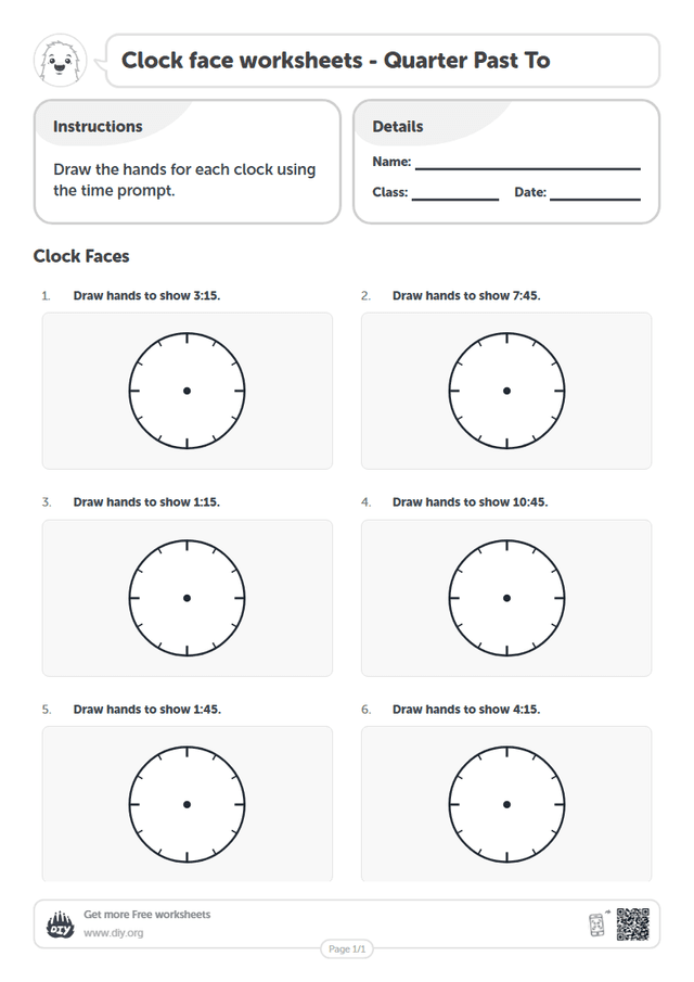 Clock face page 1