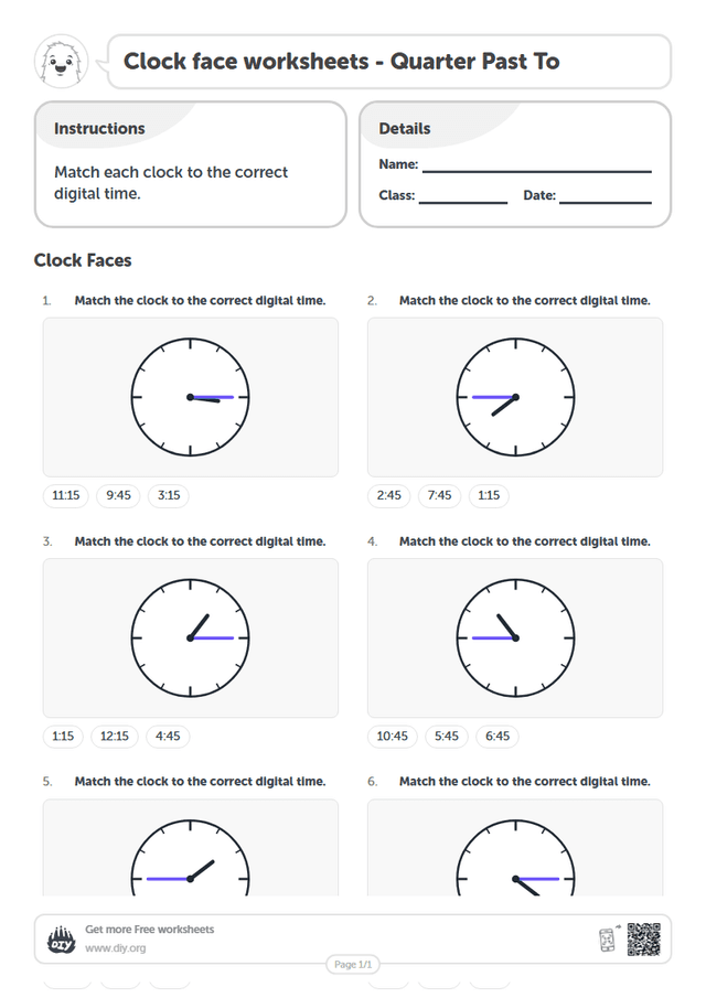 Clock face page 1