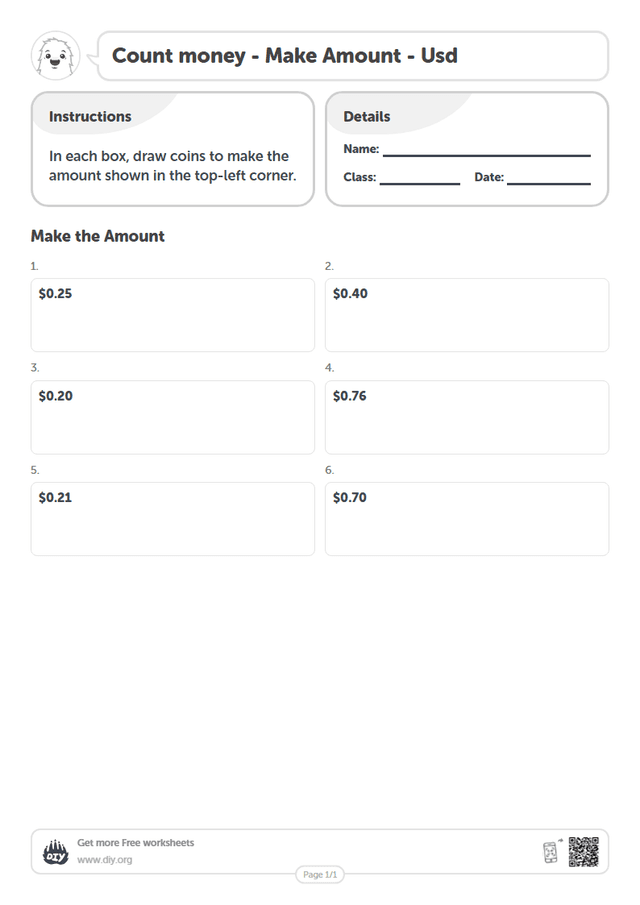 Count money - Usd page 1