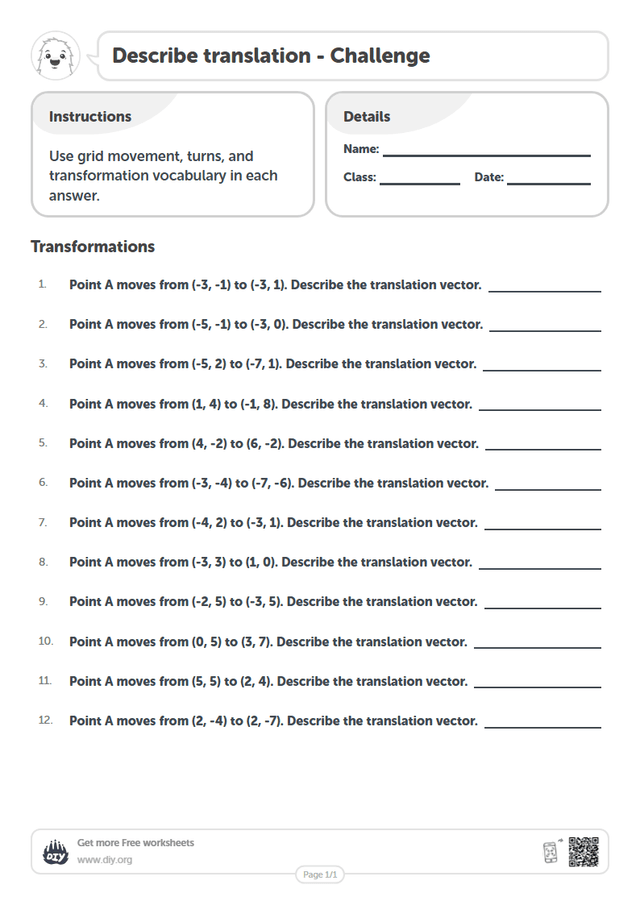 Describe translation page 1