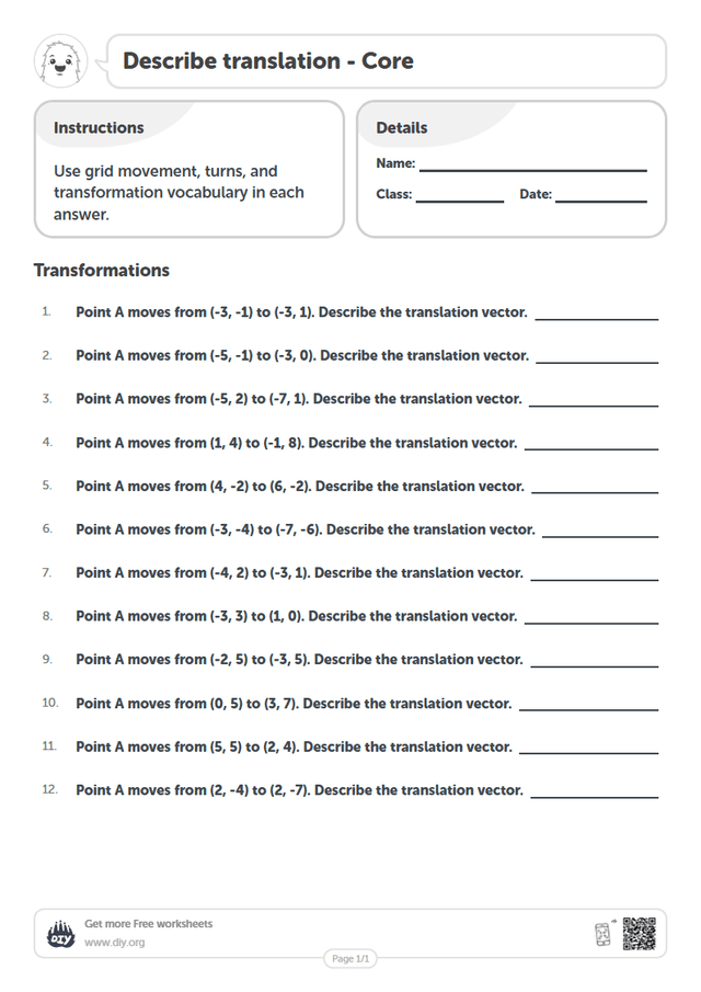 Describe translation page 1