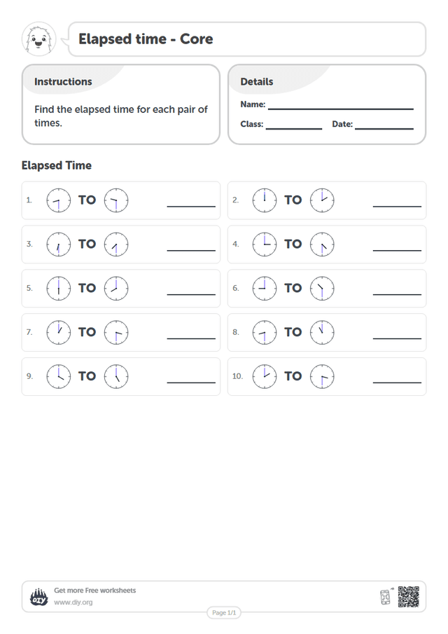 Elapsed time page 1