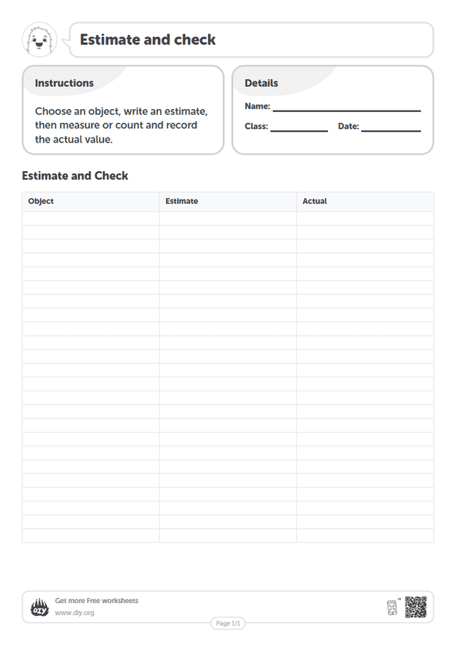 Estimate and check page 1
