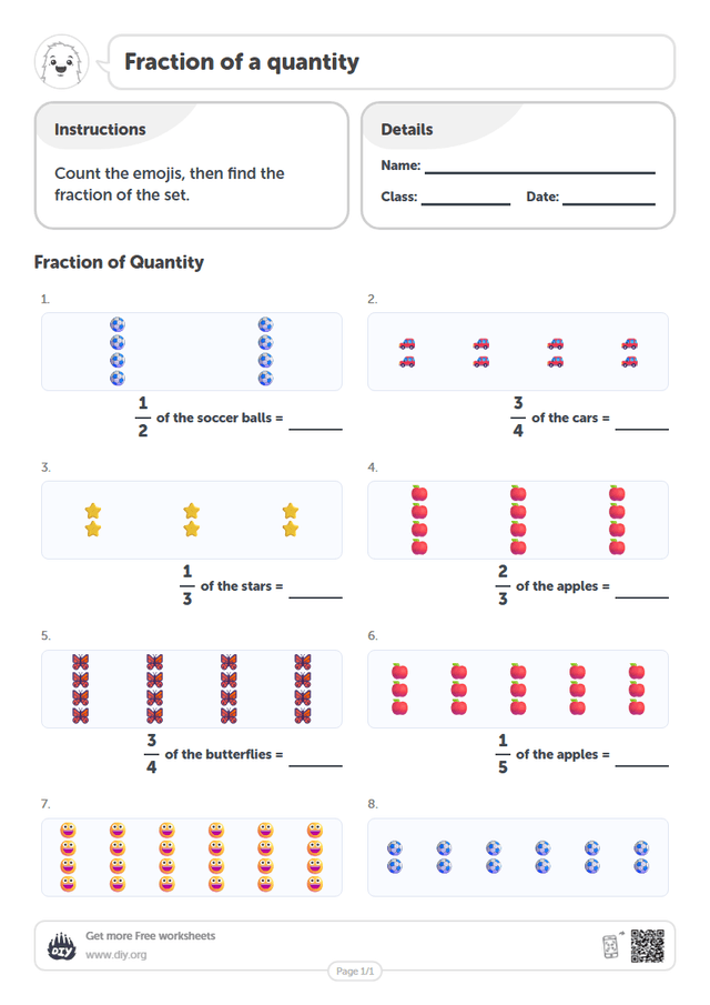 Fraction of a quantity page 1