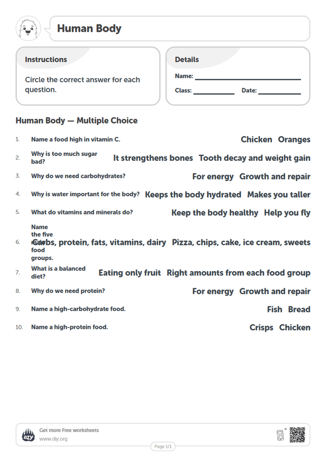 Human Body page 1