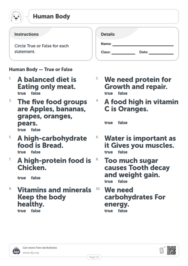 Human Body page 1