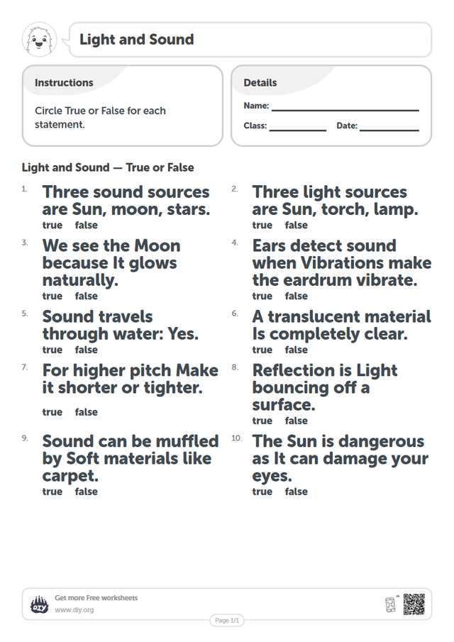 Light and Sound page 1