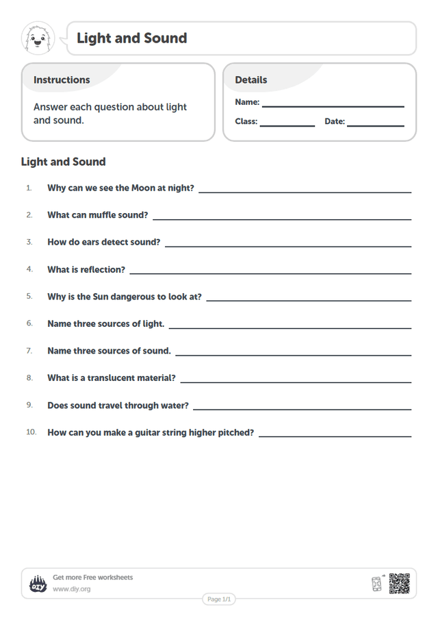 Light and Sound page 1
