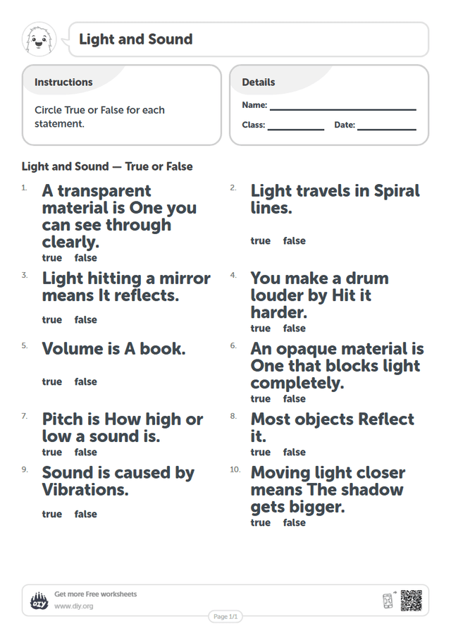 Light and Sound page 1