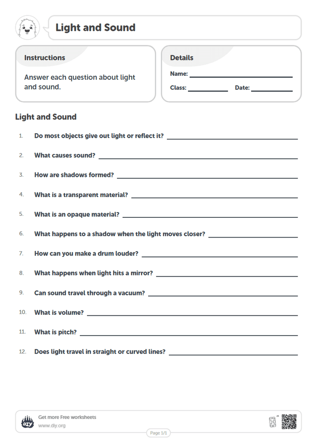 Light and Sound page 1
