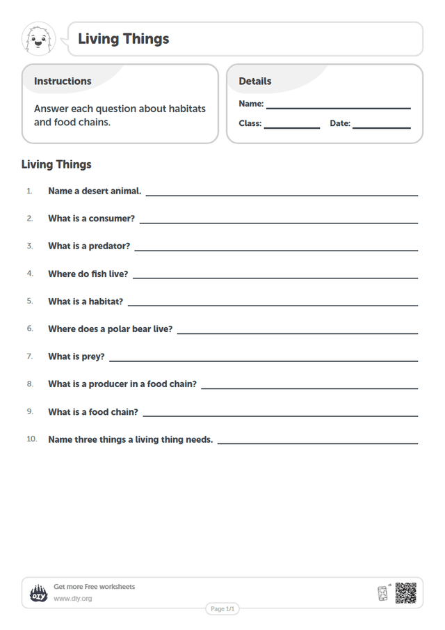 Living Things page 1