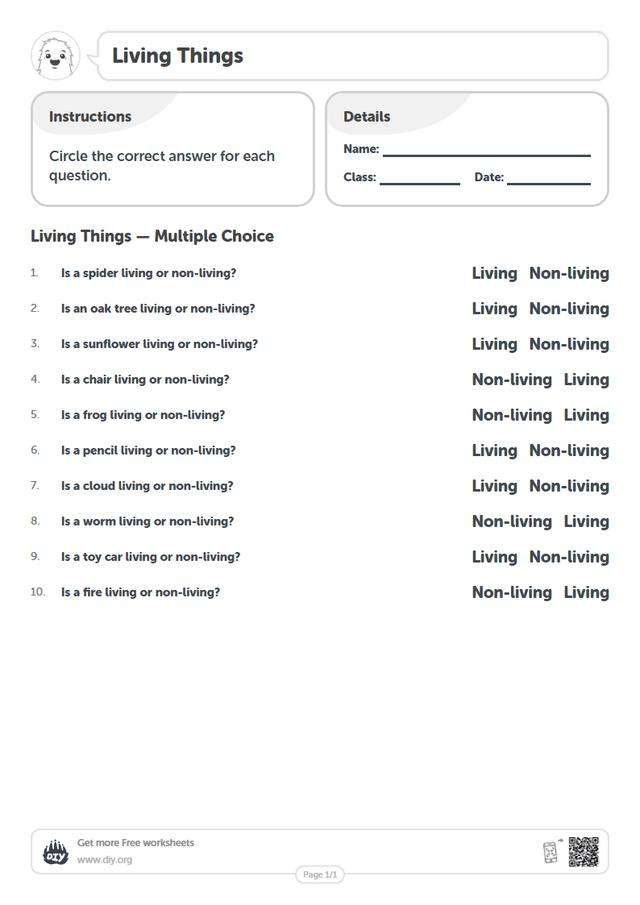 Living Things page 1