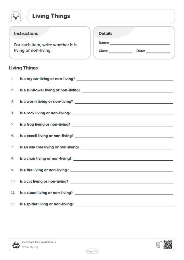 Living Things page 1