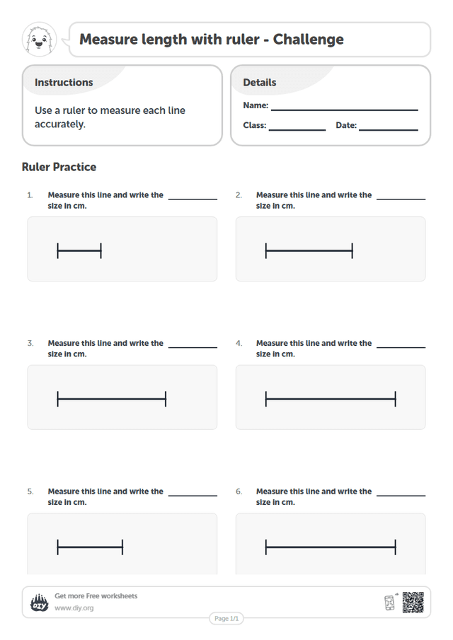 Measure length with ruler page 1