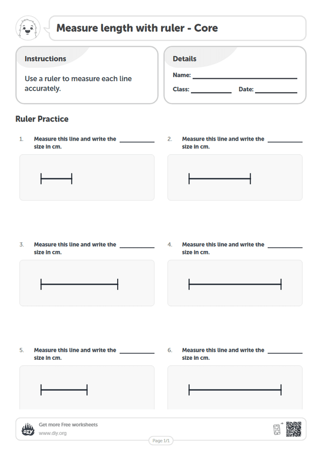 Measure length with ruler page 1