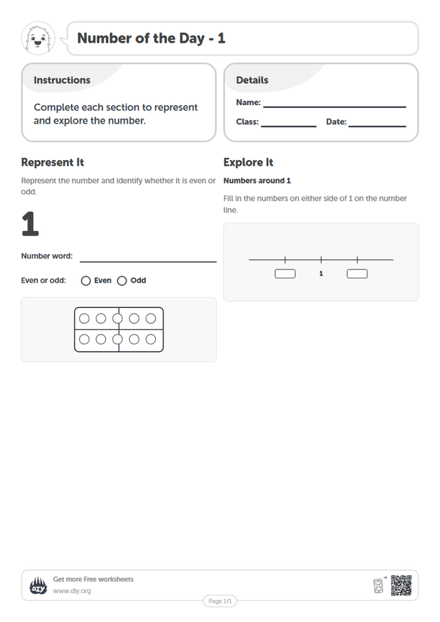 Number of the Day - 1 page 1