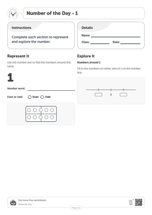 Number of the Day - 1 page 1