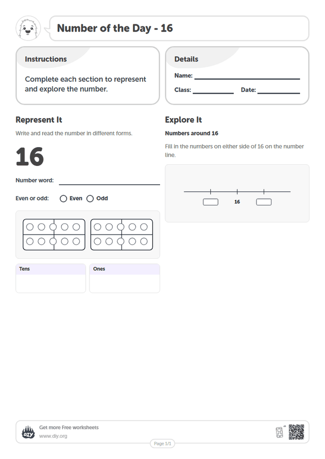 Number of the Day - 16 page 1