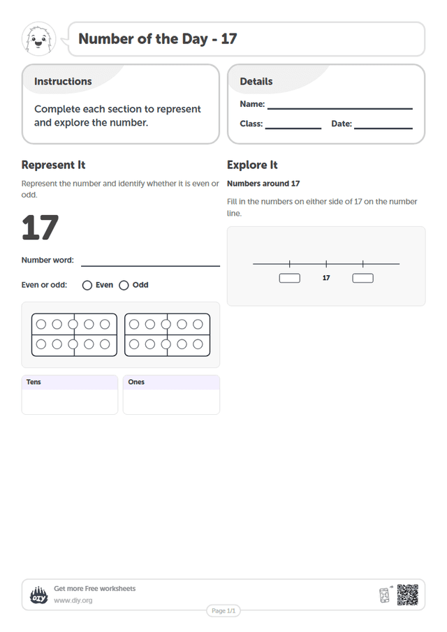 Number of the Day - 17 page 1