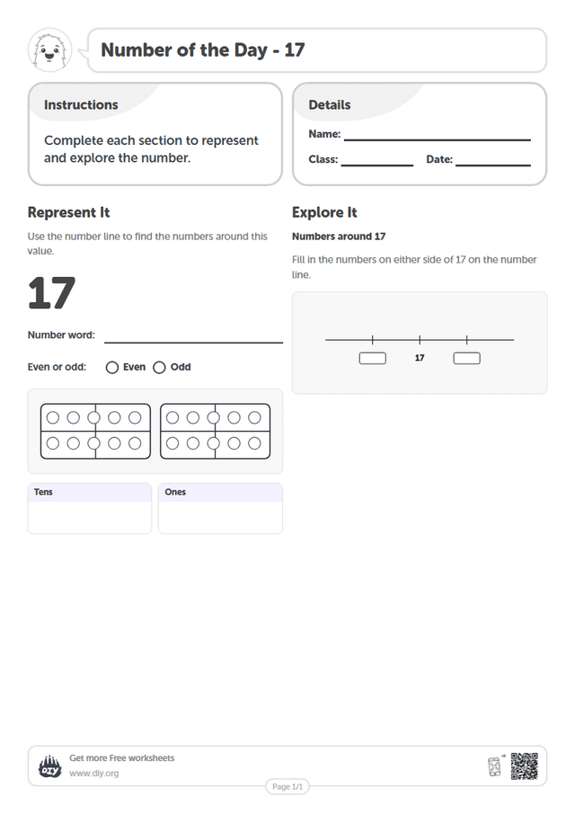 Number of the Day - 17 page 1