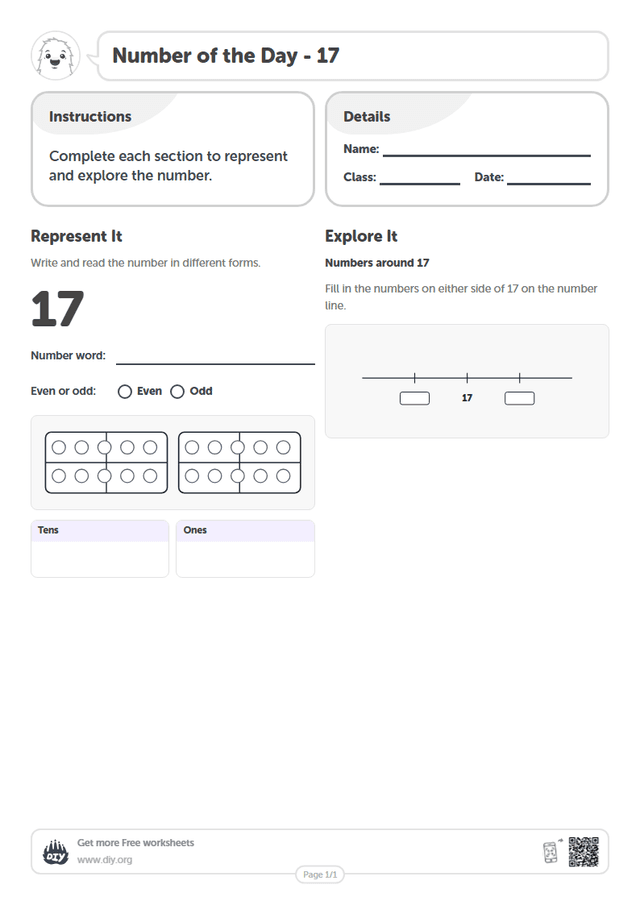 Number of the Day - 17 page 1