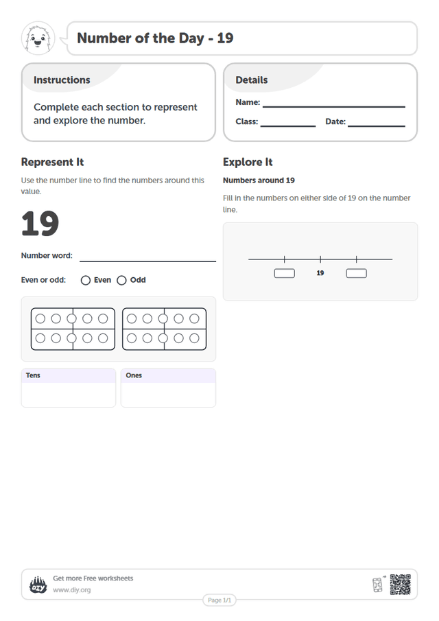 Number of the Day - 19 page 1