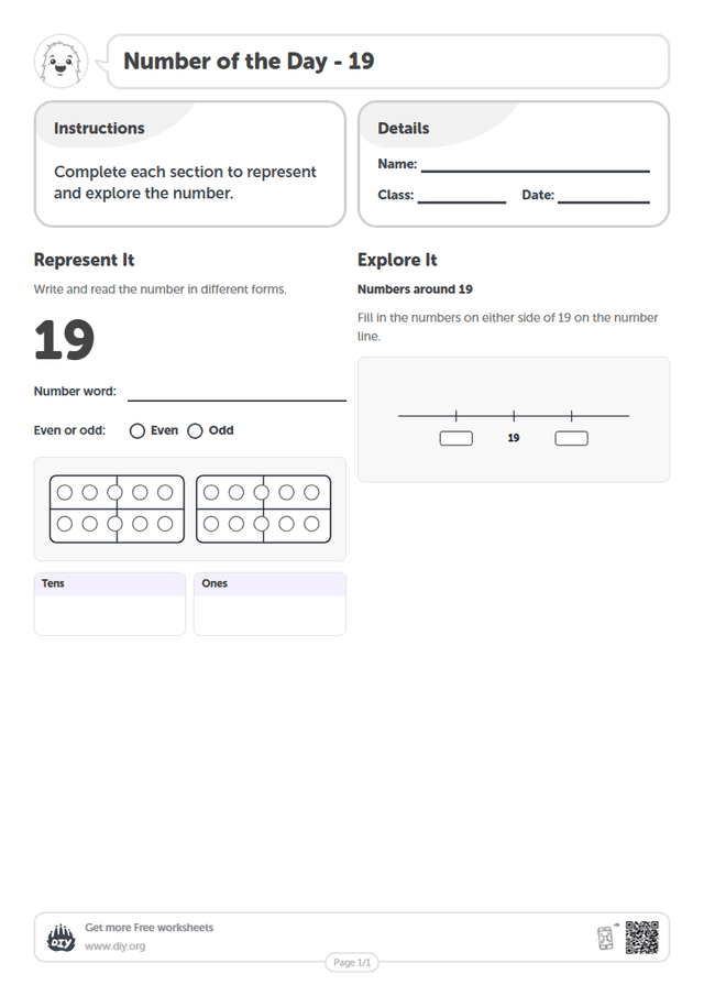 Number of the Day - 19 page 1