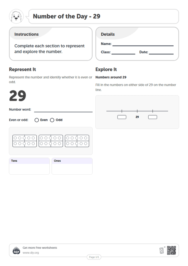 Number of the Day - 29 page 1