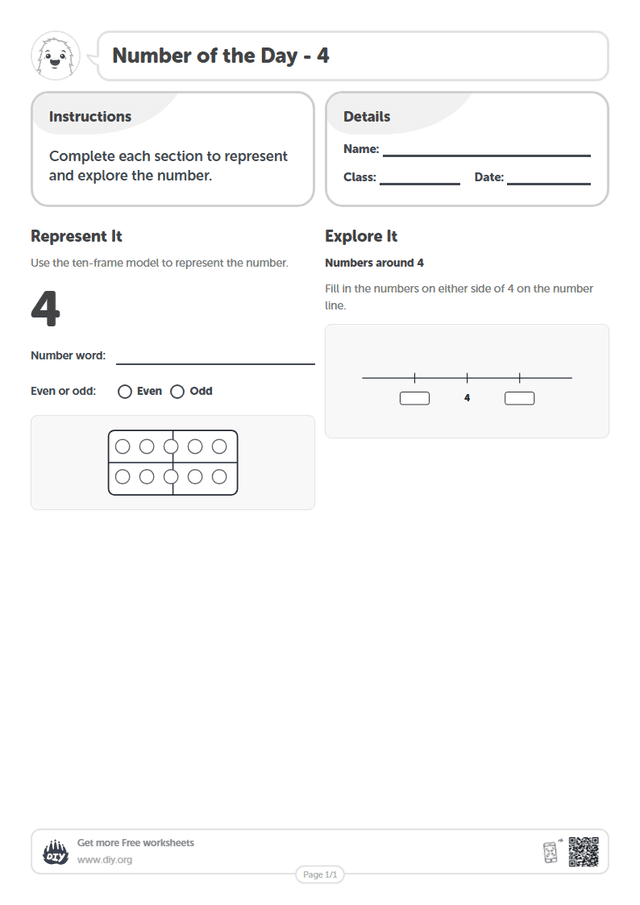 Number of the Day - 4 page 1