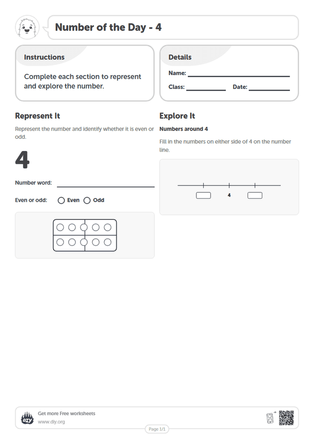 Number of the Day - 4 page 1