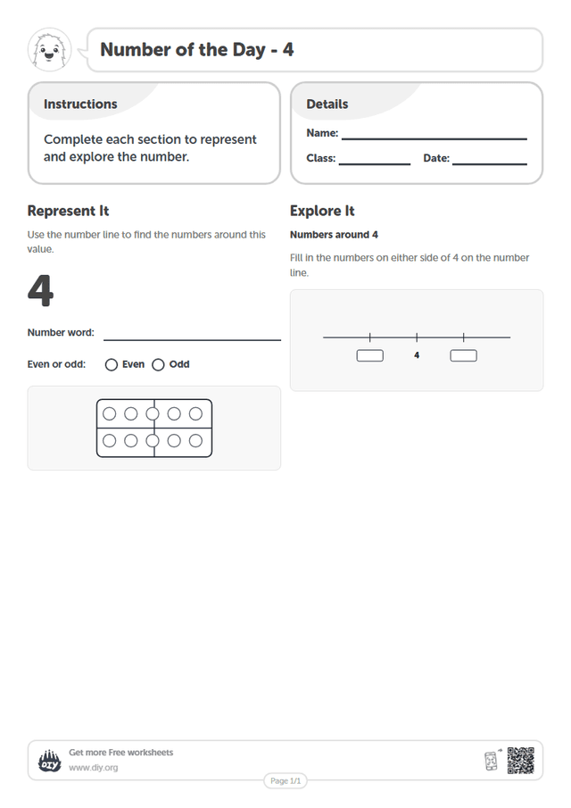 Number of the Day - 4 page 1