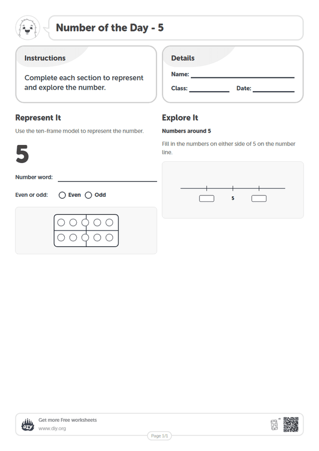Number of the Day - 5 page 1
