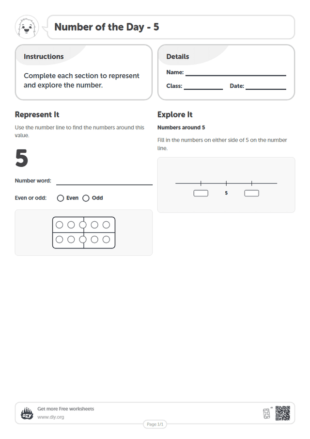 Number of the Day - 5 page 1