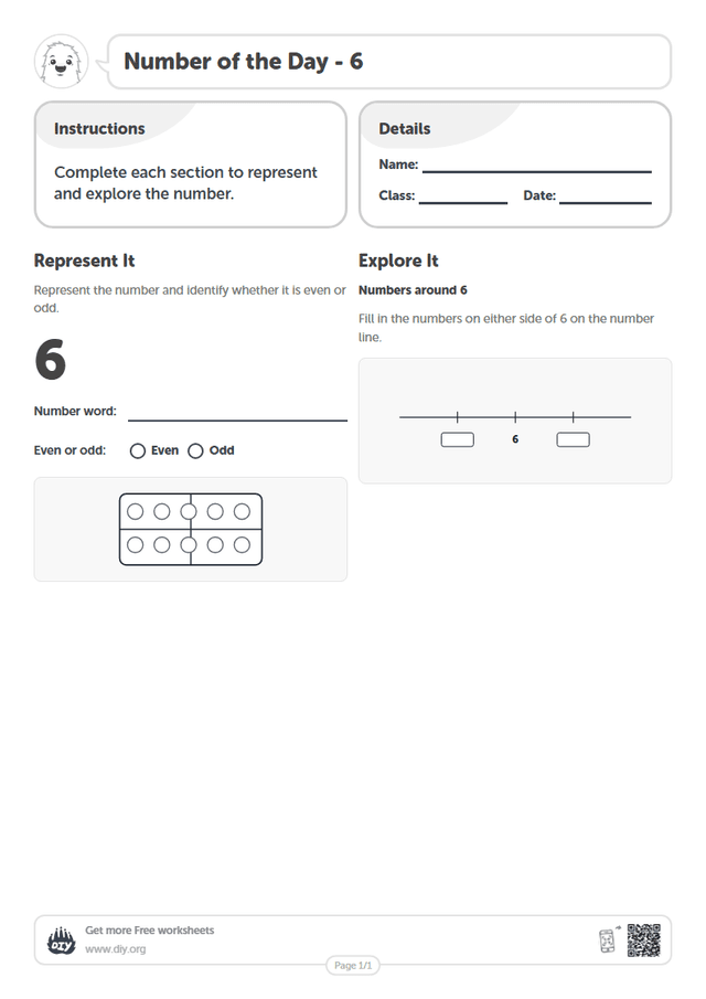 Number of the Day - 6 page 1