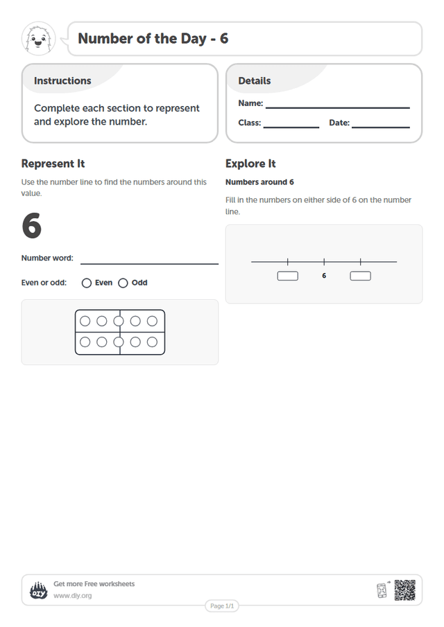 Number of the Day - 6 page 1