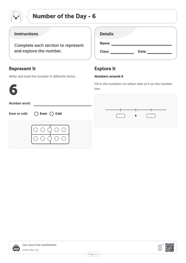 Number of the Day - 6 page 1