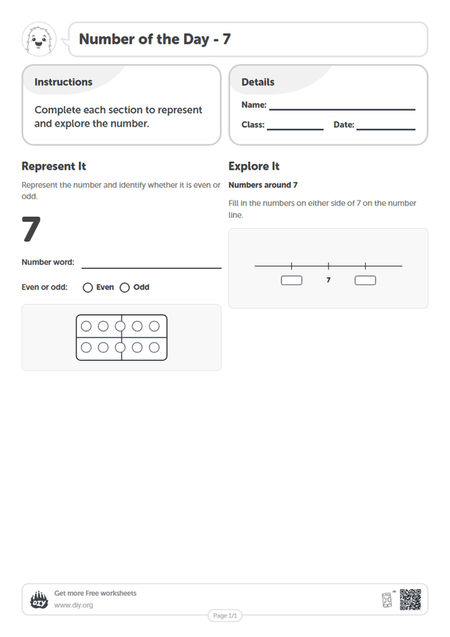 Number of the Day - 7 page 1