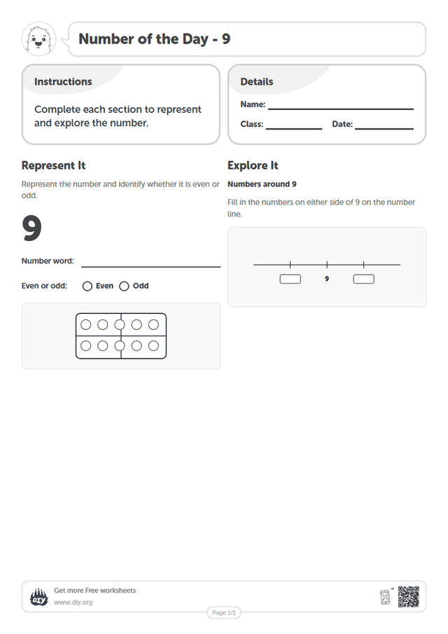 Number of the Day - 9 page 1