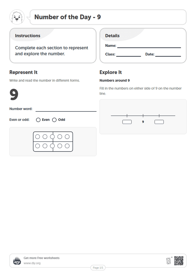 Number of the Day - 9 page 1