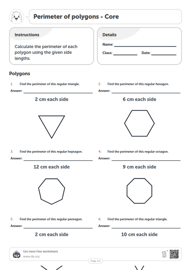 Perimeter of polygons page 1